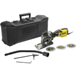 Пила дисковая мини мультифункциональная FATMAX 650 Вт, лазер, 3 диска (дерево. ламинат, кирпич) + кейс (FME380K-QS)
