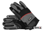 Рукавиці робочі з протиковзними надолониками YATO: штучна шкіра,поліуретан,спандекс розм.10 [12/72]