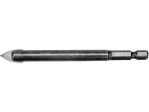 Сверло по стеклу и керамике STHOR: YG6X, HEX-1/4", Ø= 10 x 100 мм (21705)