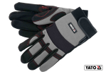 Рукавиці робочі з застібкою-липучкою YATO : штучна шкіра + синтетична тканина, розмір 9 [12/72]