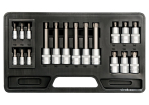 Набір головок торцевих з насадками TORX YATO : квадрат 1/2"-1/4". TORX T10-T60. 18 Шт. [10]