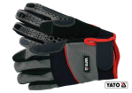 Рукавиці робочі з протиковзними надолониками YATO: штучна шкіра,поліуретан,спандекс розм. 9 [12/72]