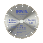 Диск отрезной алмазный сегментный IRWIN по бетону кирпича гранита и мрамора 230x22.2 мм