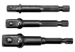 Тримачі-адаптери торцевих головок YATO : HEX 1/4" - 1/4", 3/8", 1/2", 3 шт.[20/100]