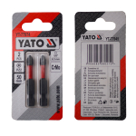 Насадка викруткова YATO PZ2 х 50 мм. HEX 1/4", хром-молібден, 2 шт.