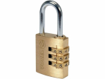Замок навісний з кодовим замиканням VOREL: латунний корпус- 25х 10,2х30,4 мм, стал дуга- 22х12х 4 мм