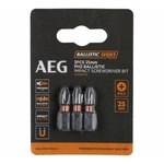 Насадки викруткові ударостійкі AEG: PH2, l= 25 мм, 3 шт. DW AAK253PH2