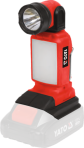 Ліхтар акумуляторний COB і SMD-діод. YATO 18В 2.5/1.2 Вт,250/100 Lm,оберт- 90°/180°(БЕЗ АКУМУЛЯТОРА)