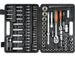 Набір інструментів з тріскачкою 1/4"+1/2" STHOR 58685, 108 предметів