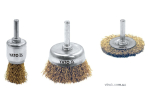 Щітки дротяні YATO Ø=20/50/50мм зі шпинделями[12/60]