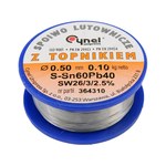Припой Sn60-Pb40 проволочный на катушке VOREL : Ø= 0,5 мм, m=100 г [30] 76800