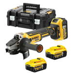 Шлифмашина угловая аккумул. бесщит. DeWalt 18 В XR Li-lon, P=800 Вт, Ø=125 мм, 3 АКБ 5 Агод + ЗУ, кейс