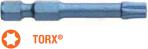 Насадка викруткова ударна USH Blue Shock : TORX T20 x 50 мм Torsion подовжена, Уп. 5 шт.