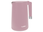 Електрочайник з термостатом з нержавіючої сталі LUND 1,5 л, рожевий, 2200 Вт, живл від мережі 230 В