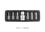 Набір насадок викруткових YATO : "TORX-T", L= 30 мм. адаптер 1/2". 7 шт. [24/72]