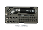 Викрутка реверсивна YATO : тріщатка, насадки HEX 1/4": SL,H,PH,PZ,T. [Кейс][Комплект 42 Од.](DW)