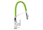 Змішувач води FALA"FLEXIBLE-2"для раковини з гнучкою зеленою лійкою, регулюв.потоку води,l=60 см(DW)