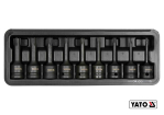 Набір насадок викруткових ударних YATO : RIBE M5-M14. квадрат 1/2" CrMo, 9 Од + кейс [10]