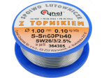 Припой Sn60-Pb40 проволочный на катушке VOREL: Ø=1мм, m=100 г (76810)