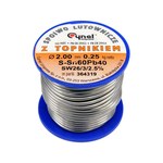 Припой Sn60-Pb40 проволочный на катушке VOREL: Ø=2 мм, m=250 г [20] 76819