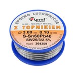 Припой Sn60-Pb40 проволочный на катушке VOREL: Ø= 3 мм, m=100 г [30] 76826