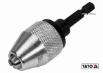 Патрон для дриля YATO : HEX-1/4", Ø=0.5-6.5 мм, L= 75 мм, металевий [10/60]