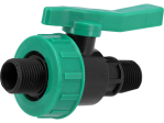 Кран кульовий до водяних пластикових труб Ø= 1/2" Х 1/2" M/M-різьб FLO з поліпроп, для тиску 16Bar