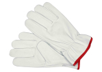 Рукавиці робочі білі з червоною крайкою YATO : бавовна + шкіра, розмір 10 [10/120]