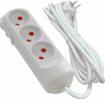 Подовжувач мережевий VIROK: l= 2 м, з 3 гніздами без заземлення