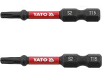 Насадка викруткова ударна YATO TORX T15 х 50 мм. HEX 1/4", 2 шт.[10]