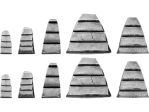 Клини для молотків VOREL 28 x 32 , 25 x 21, 25 x 12 , 18 x 10 , 17 x 8; 10 шт (99472)