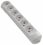 Колодка мережева VIROK: з 6 гніздами без заземлення