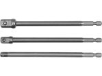 Набор адаптеров для головок 1/4"-3/8"-1/2" HEX 1/4" YATO YT-04628, 3 шт