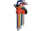 Набор ключей TORX SECUR длинных YATO YT-05633, T10-T50, 9 шт
