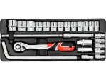 Набор инструментов с трещоткой 1/2" YATO YT-12671, 25 предметов