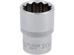 Головка торцева 12-гранна 1/2" 20 мм YATO YT-1282, коротка 38 мм