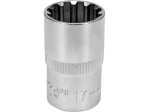 Головка торцевая 1/2" 17 мм Spline YATO YT-14829, CrV, длина 38 мм