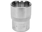 Головка торцева YATO : квадрат 1/2", SPLINE M21 мм, L= 38 мм. CrV (YT-14833)