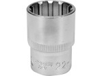 Головка торцевая YATO: квадрат 1/2", SPLINE M22 мм, L=38 мм. CrV (YT-14834) YT-14834