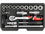Набор инструментов с трещоткой 1/4"+3/8" YATO YT-38700, 34 предмета