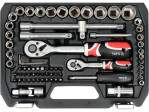 Набор инструментов с трещоткой 1/4"+1/2" YATO YT-38782, 72 предмета