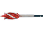 Сверло по дереву 28×165 мм YATO YT-44688, 4 кромки, HEX 1/4"