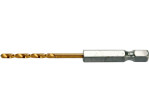 Сверло по металлу HSS-TiN 2,5 мм HEX 1/4" YATO YT-44752, DIN 338, 80 мм