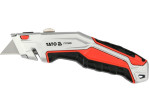 Нож с выдвижным трапециевидным лезвием YATO YT-75202, SK5, 1+3 лезвия