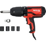 Гайковерт ударный сетевой YATO от сети 230 В, 1020 Вт, квадрат шпинделя 1/2", 800 Н·м, +4 головки YT-82022