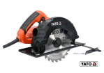 Пила дискова мережева YATO : P= 1.5 кВт, диск Ø=185x20x2.8 мм, кут 0-45°, гл.≤ 65мм [2/40]