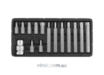 Набір насадок викруткових YATO : "TORX-T", L= 30, 75 мм, адаптер 1/2", металевий кейс. 15 шт [20]