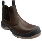 Чоботи низькі робочі з полірованої спилок шкіри YATO CHELSEA розм. 44, коричневі з поліурет підошвою