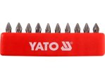 Биты Phillips PH1 25 мм YATO YT-0474, хвостовик 1/4", 10 шт