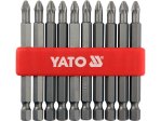Биты Phillips PH2 75 мм YATO YT-0480, хвостовик 1/4", 10 шт